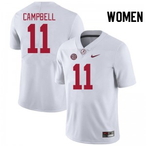 Women's Jihaad Campbell White Alabama Crimson Tide #11 College Football Embroidery Jerseys 528573-290