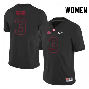 Women's Keon Sabb Blackout Alabama Crimson Tide #3 College Football High School Jerseys 772072-791