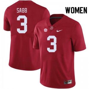 Women's Keon Sabb Crimson Alabama Crimson Tide #3 College Football Embroidery Jerseys 181454-331