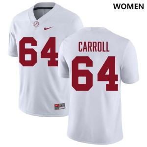 Women's Michael Carroll White Alabama Crimson Tide #64 College Football Stitched Jersey 195017-579