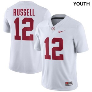 Youth Keelon Russell White Alabama Crimson Tide #12 College Football Player Jersey 990035-502