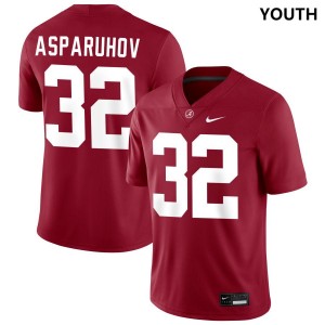 Youth Alex Asparuhov Crimson Alabama Crimson Tide #32 College Football Limited Jerseys 742884-550