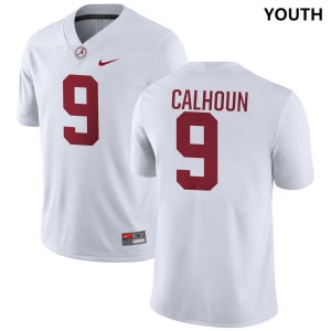 Youth Cameron Calhoun White Alabama Crimson Tide #9 College Football University Jerseys 813055-347