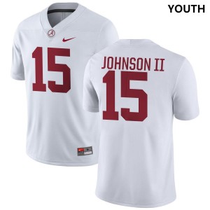 Youth Duke Johnson II White Alabama Crimson Tide #15 College Football Replica Jerseys 757472-981