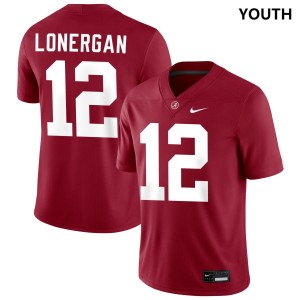Youth Dylan Lonergan Crimson Alabama Crimson Tide #12 College Football Embroidery Jersey 889333-334