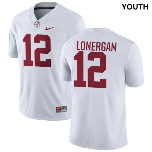 Youth Dylan Lonergan White Alabama Crimson Tide #12 College Football Replica Jerseys 753261-707