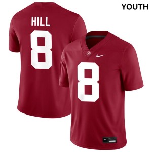 Youth Justin Hill Crimson Alabama Crimson Tide #8 College Football Alumni Jerseys 551373-455