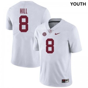 Youth Justin Hill White Alabama Crimson Tide #8 College Football Embroidery Jerseys 580528-554