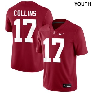 Youth Kelby Collins Crimson Alabama Crimson Tide #17 College Football Embroidery Jersey 910931-488