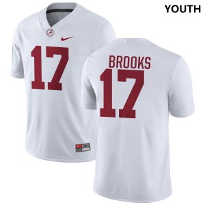 Youth Lotzeir Brooks White Alabama Crimson Tide #17 College Football Player Jersey 230884-356