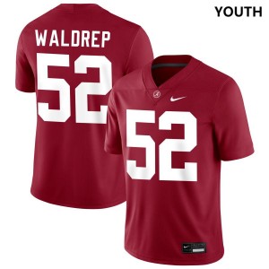 Youth Mal Waldrep Crimson Alabama Crimson Tide #52 College Football Alumni Jerseys 980819-130
