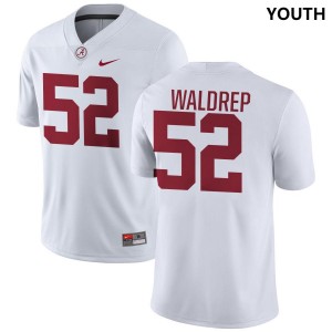Youth Mal Waldrep White Alabama Crimson Tide #52 College Football University Jerseys 101224-347