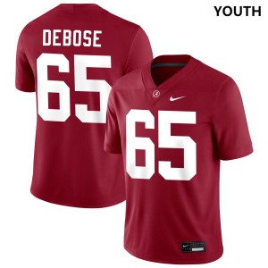 Youth Micah DeBose Crimson Alabama Crimson Tide #65 College Football NCAA Jerseys 866644-396