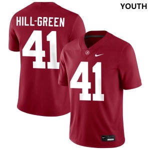 Youth Nikhai Hill-Green Crimson Alabama Crimson Tide #41 College Football 2025-26 Jersey 826354-684