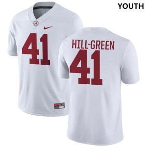 Youth Nikhai Hill-Green White Alabama Crimson Tide #41 College Football Official Jersey 517858-615