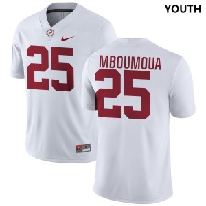 Youth Steve Bolo Mboumoua White Alabama Crimson Tide #25 College Football Official Jersey 768327-775