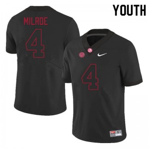 Youth Jalen Milroe Black Alabama Crimson Tide #4 College Football High School Jerseys 428741-348