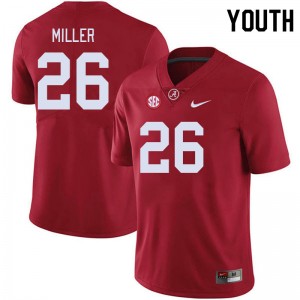 Youth Jam Miller Crimson Alabama Crimson Tide #26 College Football High School Jersey 988396-639