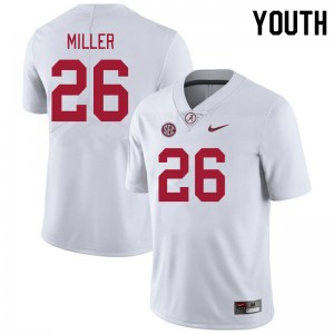 Youth Jam Miller White Alabama Crimson Tide #26 College Football Official Jerseys 893841-616