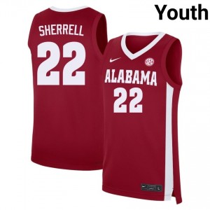 Youth Aiden Sherrell Crimson Crimson Tide #22 College Basketball Embroidery Jerseys 479132-769