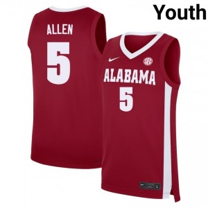 Youth Amari Allen Crimson Crimson Tide #5 College Basketball 2025 Jersey 697595-296