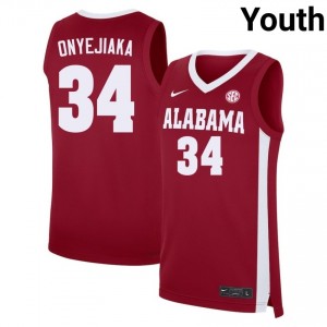 Youth Collins Onyejiaka Crimson The Tide #34 College Basketball Limited Jersey 325736-326