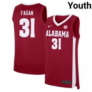 Youth Jack Fagan Crimson Bama #31 College Basketball Limited Jerseys 534488-713