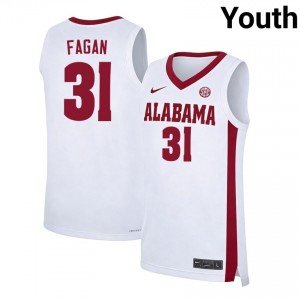 Youth Jack Fagan White Crimson Tide #31 College Basketball Embroidery Jerseys 508604-623