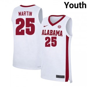 Youth Jacob Martin White Alabama Crimson Tide #25 College Basketball 2025-26 Jersey 913540-850