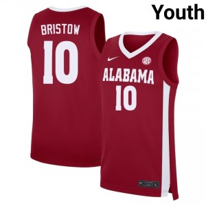 Youth Keitenn Bristow Crimson Alabama #10 College Basketball Limited Jersey 302211-756