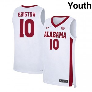 Youth Keitenn Bristow White Roll Tide #10 College Basketball Replica Jerseys 226690-917