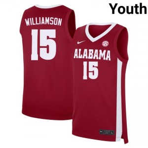 Youth Noah Williamson Crimson Roll Tide #15 College Basketball High School Jerseys 446477-514
