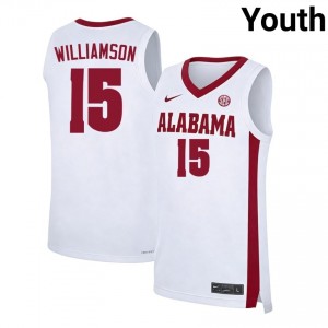 Youth Noah Williamson White Bama #15 College Basketball Stitched Jersey 575322-625
