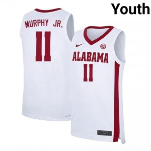 Youth Preston Murphy Jr. White Crimson Tide #11 College Basketball Embroidery Jersey 875087-715