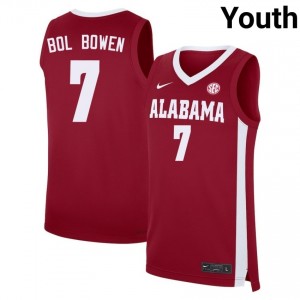 Youth Taylor Bol Bowen Crimson University of Alabama #7 College Basketball Replica Jersey 729714-905