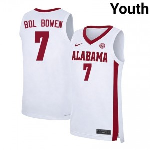 Youth Taylor Bol Bowen White The Tide #7 College Basketball NCAA Jerseys 849013-999