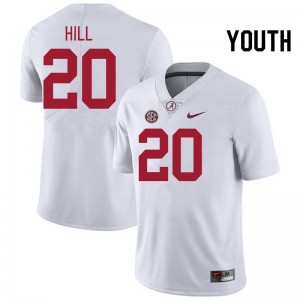 Youth Daniel Hill White Alabama Crimson Tide #20 College Football 2025-26 Jersey 413501-546