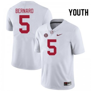Youth Germie Bernard White Alabama Crimson Tide #5 College Football Stitched Jersey 336615-978