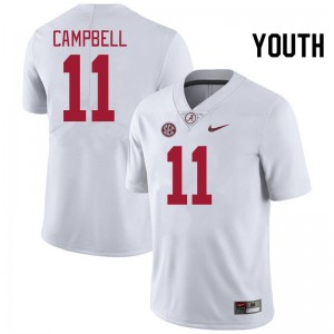 Youth Jihaad Campbell White Alabama Crimson Tide #11 College Football 2025 Jersey 777920-373