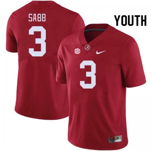 Youth Keon Sabb Crimson Alabama Crimson Tide #3 College Football University Jerseys 446105-666