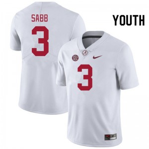Youth Keon Sabb White Alabama Crimson Tide #3 College Football 2025 Jerseys 582342-213