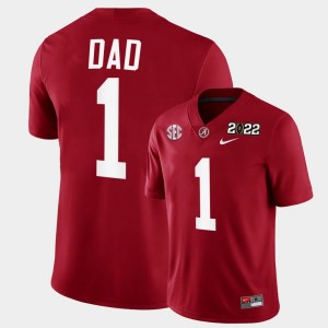 Men's Crimson Alabama Crimson Tide #1 College Football 2022 Fathers Day Gift Greatest Dad Jerseys 862155-573