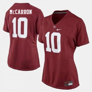 Women's A.J. McCarron Red Alabama Crimson Tide #10 College Football NCAA Jersey 274498-916