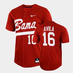 Men's Alex Avila Crimson Alabama Crimson Tide #16 College Baseball Full-Button Jersey 504421-712