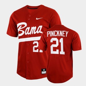 Men's Andrew Pinckney Crimson Alabama Crimson Tide #21 College Baseball 2022 Full-Button Jerseys 473564-996