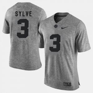 Men's Bradley Sylve Gray Alabama Crimson Tide #3 Gridiron Gray Limited Gridiron Limited Jerseys 625114-756