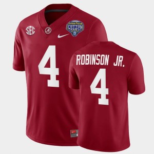Men's Brian Robinson Jr. Crimson Alabama Crimson Tide #4 2021 Cotton Bowl College Football Playoff Jersey 669170-895