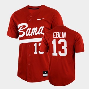 Men's Bryce Eblin Crimson Alabama Crimson Tide #13 College Baseball 2022 Full-Button Jerseys 910594-859