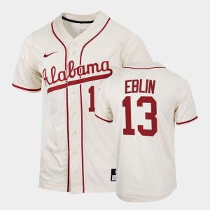 Men's Bryce Eblin Natural Alabama Crimson Tide #13 College Baseball 2022 Replica Jerseys 975440-458