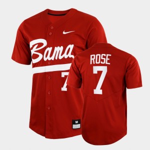 Men's Caden Rose Crimson Alabama Crimson Tide #7 College Baseball 2022 Full-Button Jersey 541077-468